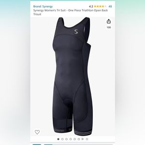 Synergy Women's Tri Suit - One Piece Triathlon Open Back Trisuit